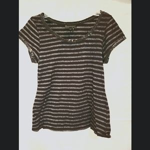 I Jeans by Buffalo black and silver stripe top size M / medium
